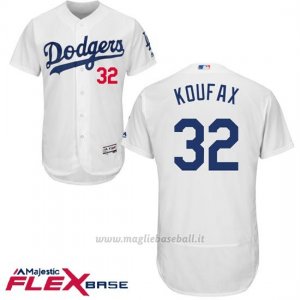 Maglia Baseball Uomo Los Angeles Dodgers Sandy Koufax Bianco Autentico Collezione Flex Base