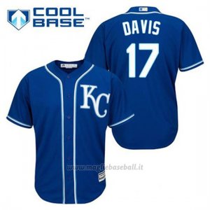 Maglia Baseball Uomo Kansas City Royals Wade Davis 17 Blu Alterner Cool Base