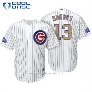 Maglia Baseball Uomo Chicago Cubs 13 Aaron Brooks Bianco Or Program Cool Base