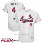 Maglia Baseball Uomo St. Louis Cardinals 2017 Estrellas y Rayas Yadier Molina Bianco Flex Base
