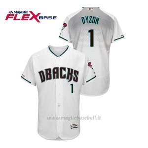 Maglia Baseball Uomo Arizona Diamondbacks Jarrod Dyson 150th Aniversario Patch Autentico Flex Base Bianco