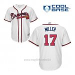 Maglia Baseball Uomo Atlanta Braves 17 Shelby Miller Bianco 1ªCool Base