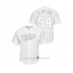Maglia Baseball Hombre Minnesota Twins 54 Sergio Romo 2019 Players Weekend Replica Bianco