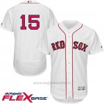 Maglia Baseball Uomo Boston Red Sox 15 Dustin Pedroia Bianco Flex Base Autentico Collezione Giocatore