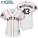 Maglia Baseball Donna Houston Astros 2017 World Series Campione Lance Mccullers Bianco Cool Base
