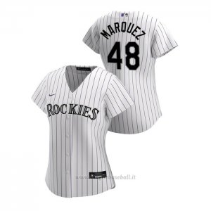 Maglia Baseball Donna Colorado Rockies German Marquez 2020 Replica Primera Bianco