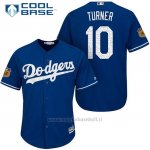 Maglia Baseball Uomo Los Angeles Dodgers Justin Turner 2017 Allenamento Primaverile Cool Base Giocatore