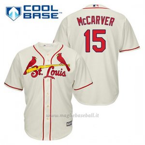 Maglia Baseball Uomo St. Louis Cardinals Tim Mccarver 15 Crema Alterner Cool Base