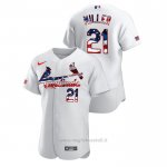 Maglia Baseball Uomo St. Louis Cardinals Andrew Miller 2020 Stars & Stripes 4th of July Bianco