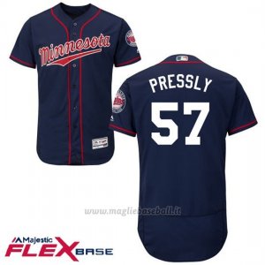 Maglia Baseball Uomo Minnesota Twins Ryan Pressl Blu Autentico Collezione Flex Base
