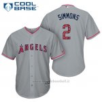 Maglia Baseball Uomo Los Angeles Angels 2017 Estrellas y Rayas Andrelton Simmons Grigio Cool Base