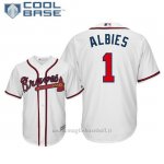 Maglia Baseball Uomo Atlanta Braves Ozzie Albies Cool Base Majestic 1ªBianco
