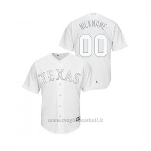 Maglia Baseball Uomo Texas Rangers Personalizzate 2019 Players Weekend Replica Bianco