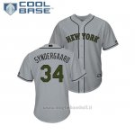 Maglia Baseball Uomo New York Mets Noah Syndergaard 2018 Dia de los Caidos Cool Base Grigio