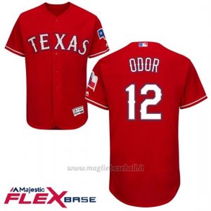 Maglia Baseball Uomo Texas Rangers Rougned Odor Autentico Collezione Flex Base Rosso