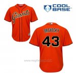 Maglia Baseball Uomo San Francisco Giants Dave Dravecky 43 Arancione Alterner Cool Base