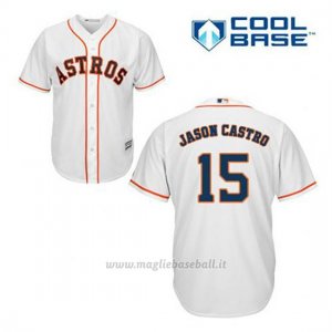 Maglia Baseball Uomo Houston Astros Jason Castro 15 Bianco 1ªCool Base