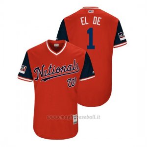 Maglia Baseball Uomo Washington Nationals Wilmer Difo 2018 Llws Players Weekend El De Rosso