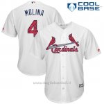 Maglia Baseball Uomo St. Louis Cardinals 2017 Estrellas y Rayas Yadier Molina Bianco Cool Base