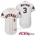 Maglia Baseball Uomo Houston Astros 2017 World Series Campione Cameron Maybin Bianco Flex Base
