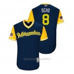 Maglia Baseball Uomo Milwaukee Brewers Ryan Braun 2018 Llws Players Weekend Ocho Blu