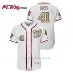 Maglia Baseball Uomo Washington Nationals 41 Joe Ross 2019 Gold Program Flex Base Bianco