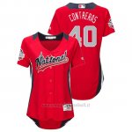 Maglia Baseball Donna All Star Game Majestic Willson Contreras 2018 1ªRun Derby National League Rosso