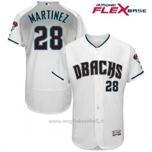 Maglia Baseball Uomo Arizona Diamondbacks 28 Jd Martinez Bianco Autentico Flex Base