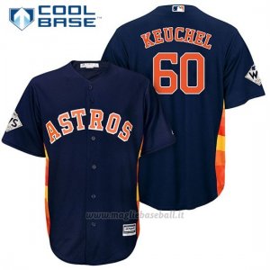 Maglia Baseball Uomo Houston Astros 2017 World Series Dallas Keuchel Blu Cool Base