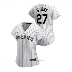 Maglia Baseball Donna Colorado Rockies Trevor Story 2020 Replica Primera Bianco