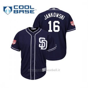 Maglia Baseball Uomo San Diego Padres Travis Jankowski Cool Base Entrenamiento De Primavera 2019 Blu