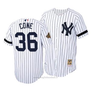 Maglia Baseball Uomo New York Yankees David Cone Cooperstown Collection Autentico Home Bianco