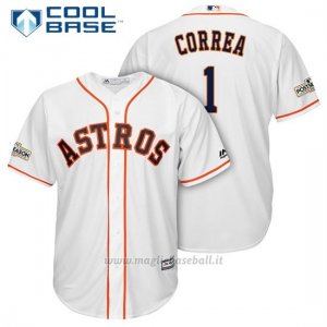 Maglia Baseball Uomo Houston Astros 2017 Postseason Carlos Correa Bianco Cool Base