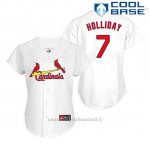 Maglia Baseball Uomo St. Louis Cardinals Matt Holliday 7 Bianco Cool Base