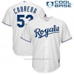 Maglia Baseball Uomo Kansas City Royals 53 Melky Cabrera Biancoplayer Cool Base