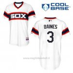 Maglia Baseball Uomo Chicago White Sox Harold Baines 3 Bianco Alterner Cool Base
