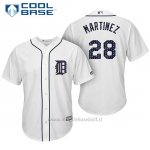 Maglia Baseball Uomo Detroit Tigers 2017 Estrellas y Rayas J.d. Martinez Bianco Cool Base