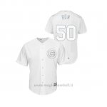 Maglia Baseball Hombre Chicago Cubs 50 Rowan Wick 2019 Players Weekend Row Replica Bianco