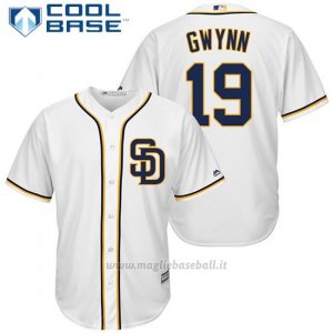Maglia Baseball Uomo San Diego Padres Tony Gwynn Autentico Collezione Bianco Cool Base Giocatore