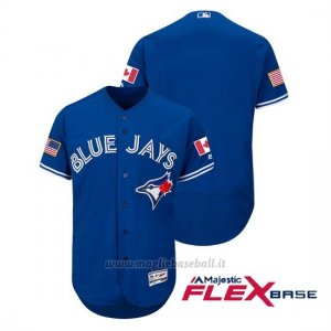 Maglia Baseball Uomo TOrnto Blue Jays 2018 Stars & Stripes Flex Base Royal