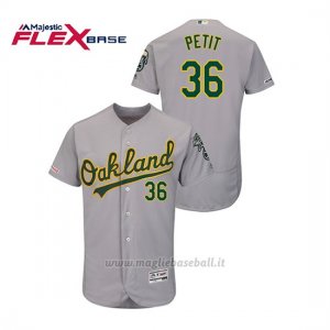 Maglia Baseball Uomo Oakland Athletics Yusmeiro Petit 150th Aniversario Patch Autentico Flex Base Grigio