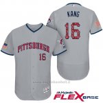 Maglia Baseball Uomo Pittsburgh Pirates 2017 Estrellas y Rayas Jung Ho Kang Grigio Flex Base