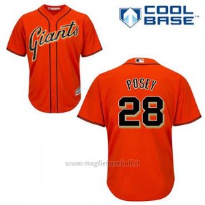 Maglia Baseball Uomo San Francisco Giants Buster Posey 28 Arancione Alterner Cool Base