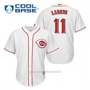 Maglia Baseball Uomo Cincinnati Reds Barry Larkin 11 Bianco 1ªCool Base