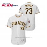 Maglia Baseball Uomo Pittsburgh Pirates Felipe Vazquez 150th Aniversario Patch Flex Base Bianco