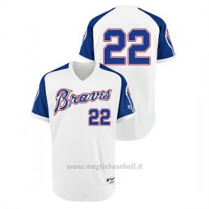 Maglia Baseball Hombre Atlanta Braves 22 Nick Markakis Turn Back The Clock 1974 Autentico Bianco