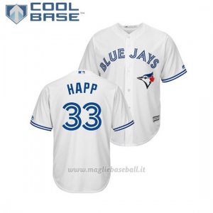 Maglia Baseball Uomo Toronto Blue Jays J.a. Happ Cool Base Majestic 1ªBianco