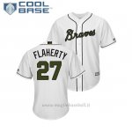 Maglia Baseball Uomo Atlanta Braves Ryan Flaherty 2018 Dia de los Caidos Cool Base Bianco