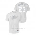 Maglia Baseball Hombre Minnesota Twins 23 Nelson Cruz 2019 Players Weekend Autentico Bianco