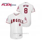 Maglia Baseball Uomo Los Angeles Angels Justin Upton 150th Aniversario Patch Flex Base Bianco